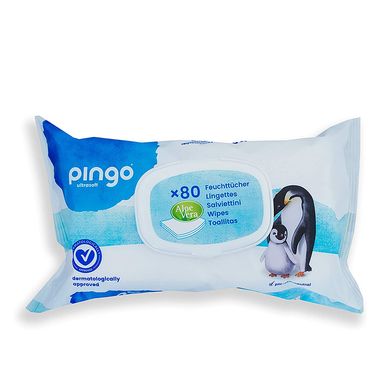 PINGO Wet wipes. Дитячі вологі серветки з алое та ромашкою  80шт.