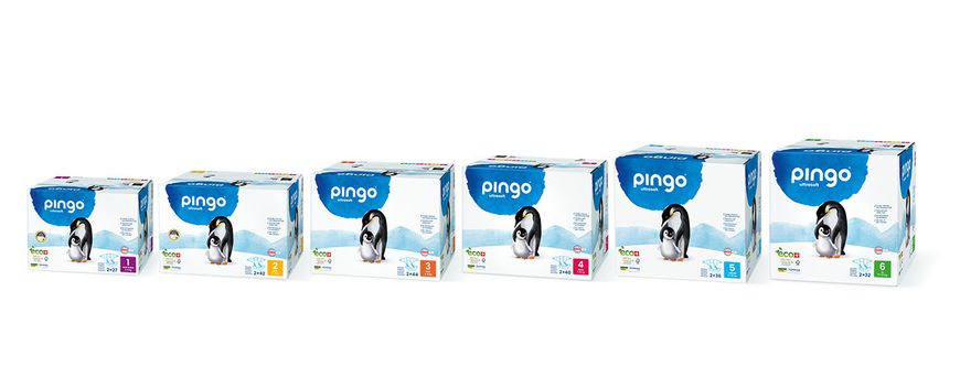 PINGO Mini. Екологічні дитячі підгузки з індикатором вологості (3-6кг) 42шт.